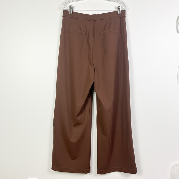 Halara Brown Pull On Wide Leg Trouser Pants Womens Large - Picture 4 of 10